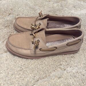 Sperry Top Sider Womens A/O Vida Croc Pink Nubuck Rose Gold Boat Shoes Size 7.5